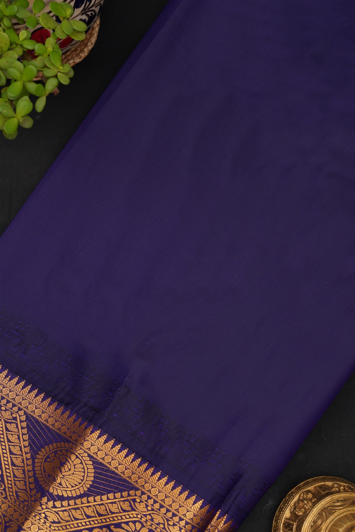 Gadwal Silk Blend Parrot Green Saree