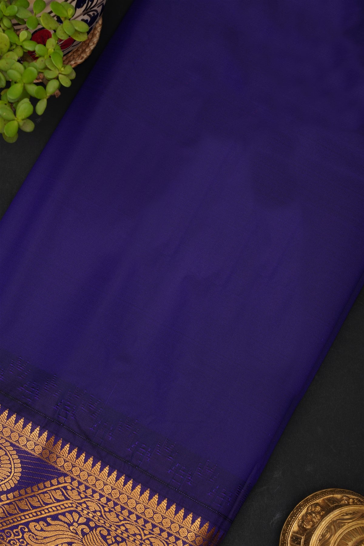 Gadwal Silk Blend Brick Saree