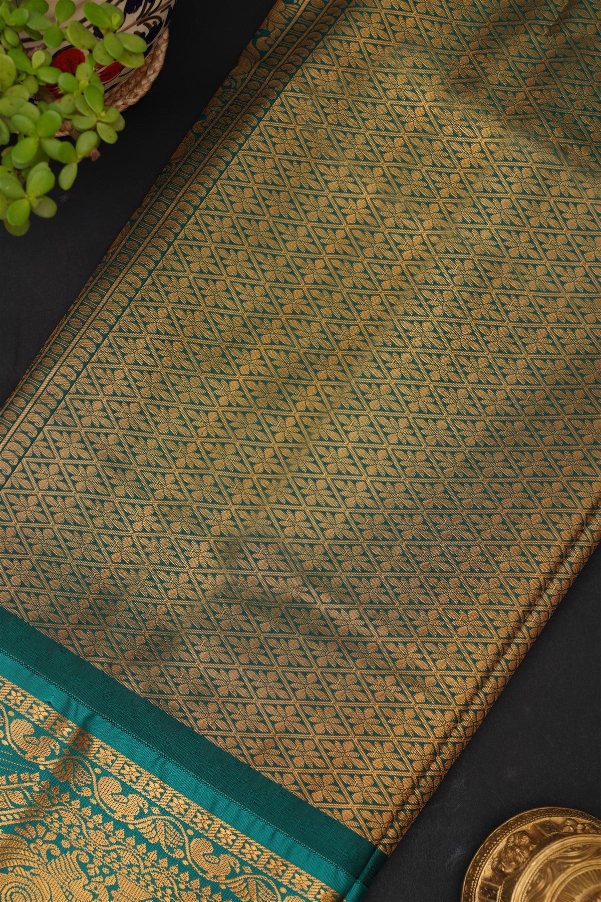 Gadwal Silk Blend Oil Mustard Saree