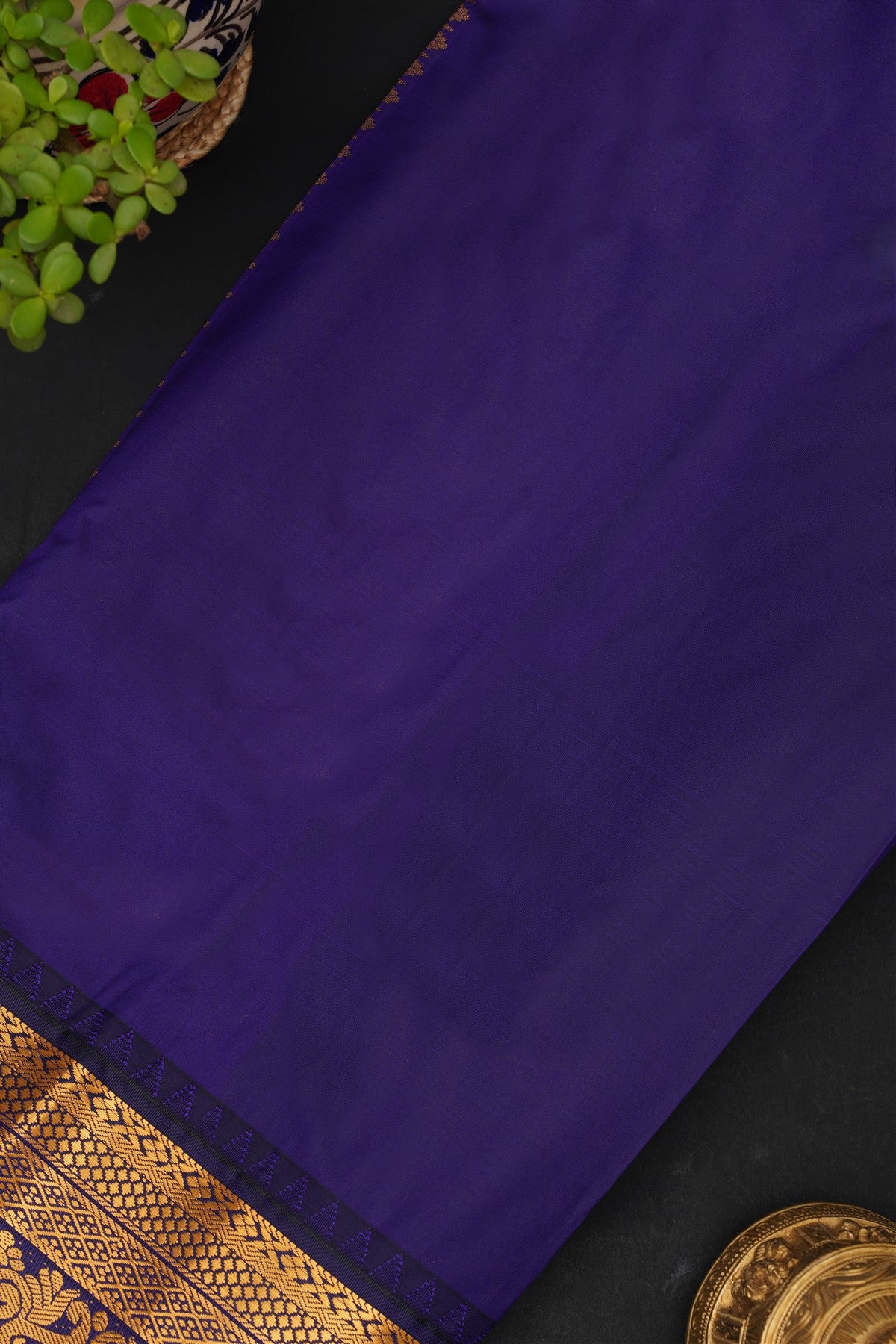 Gadwal Silk Blend Blue Saree