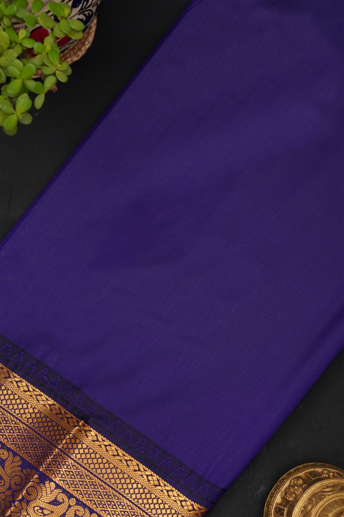 Gadwal Silk Blend Blue Saree
