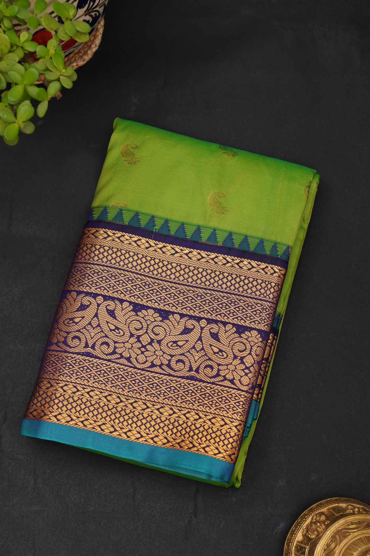 Gadwal Silk Blend Blue Saree
