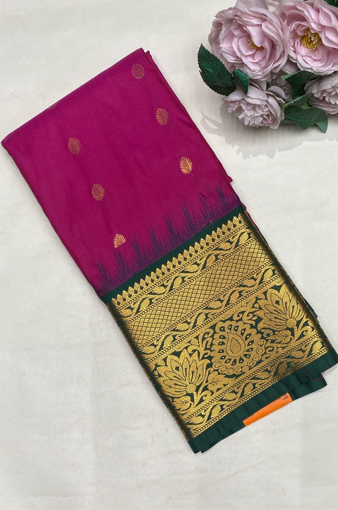 Gadwal Silk Blend Pink Saree