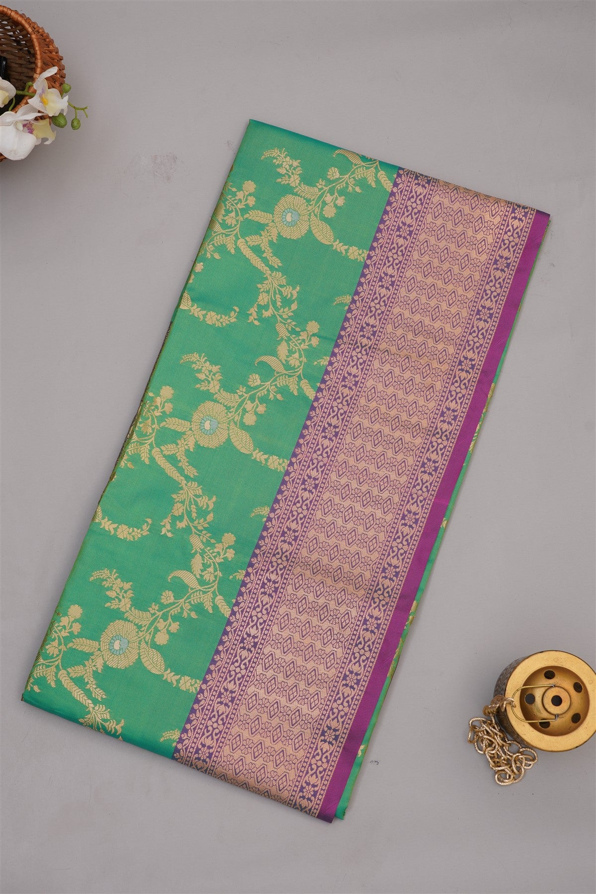 Banarasi Soft Silk Green Saree