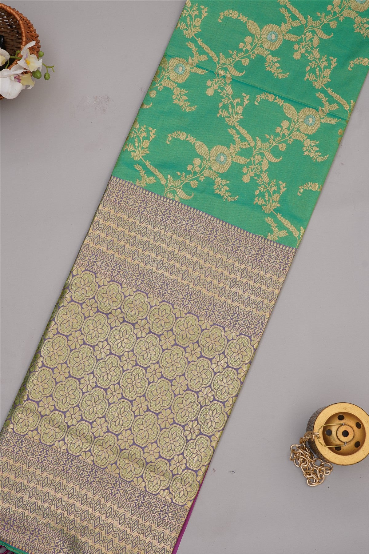 Banarasi Soft Silk Green Saree
