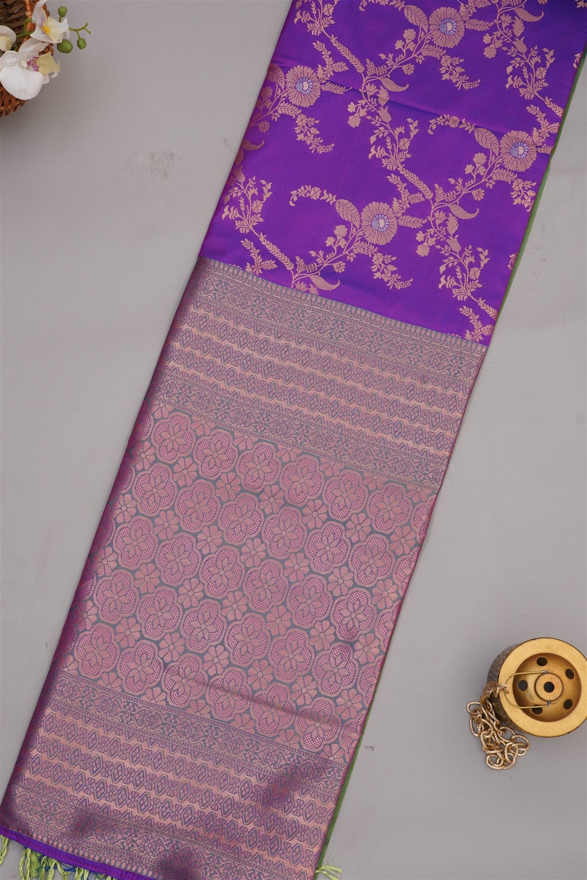 Banarasi Soft Silk Violet Saree