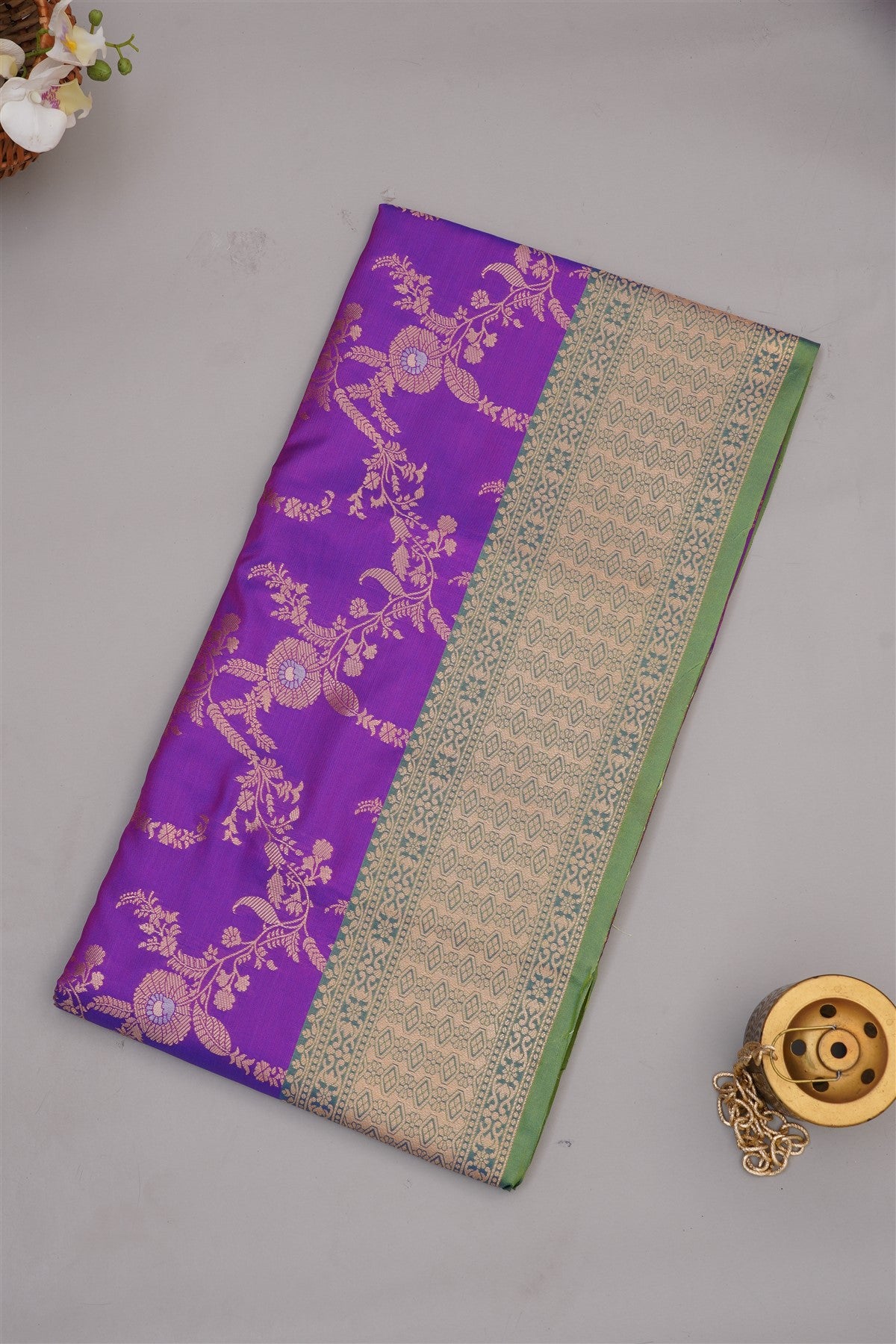 Banarasi Soft Silk Violet Saree
