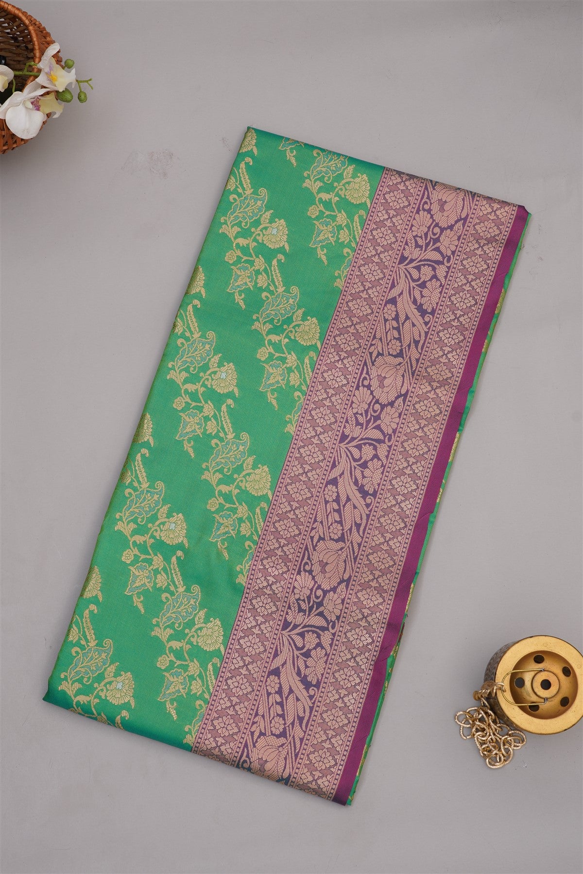Banarasi Soft Silk Green Saree