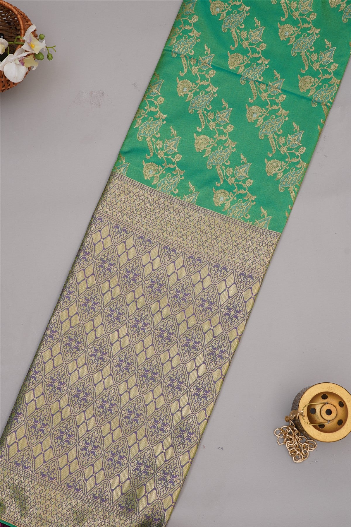 Banarasi Soft Silk Green Saree