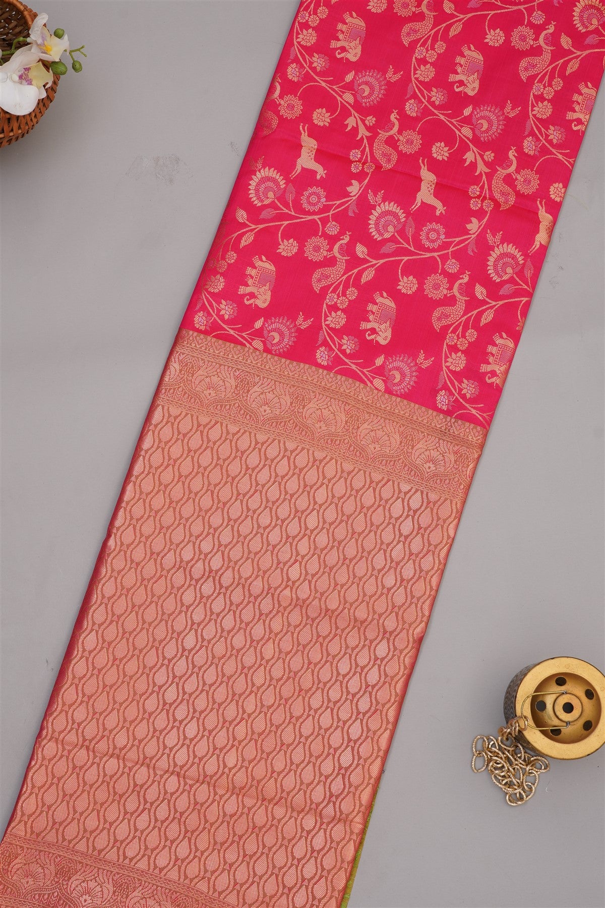 Banarasi Soft Silk Dark Pink Saree