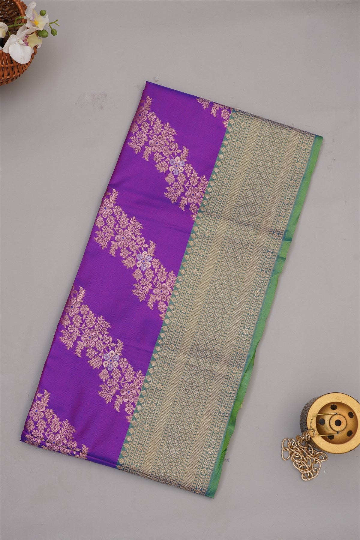 Banarasi Soft Silk Violet Saree