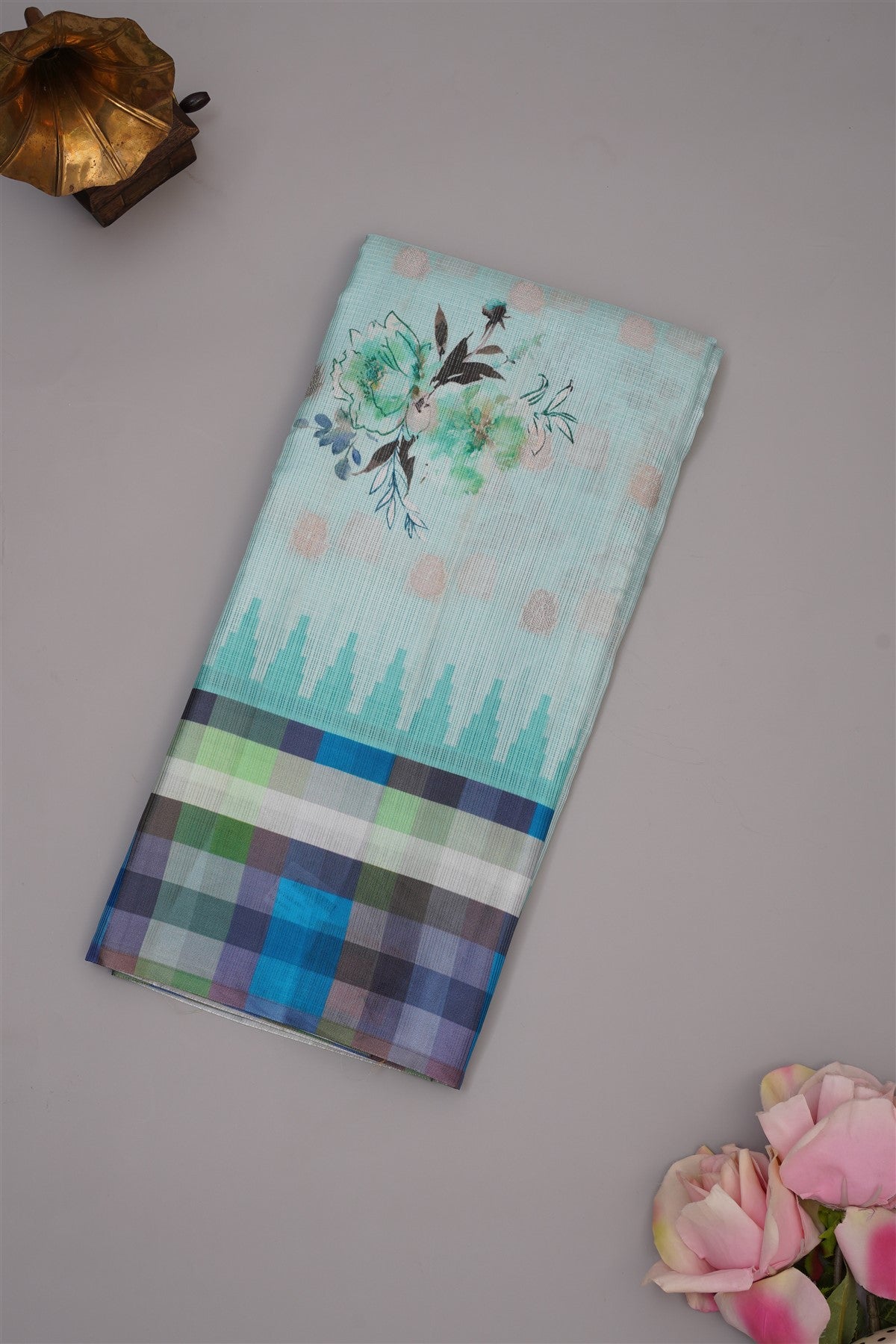 Kota Silk Kota Light Sea Green Saree