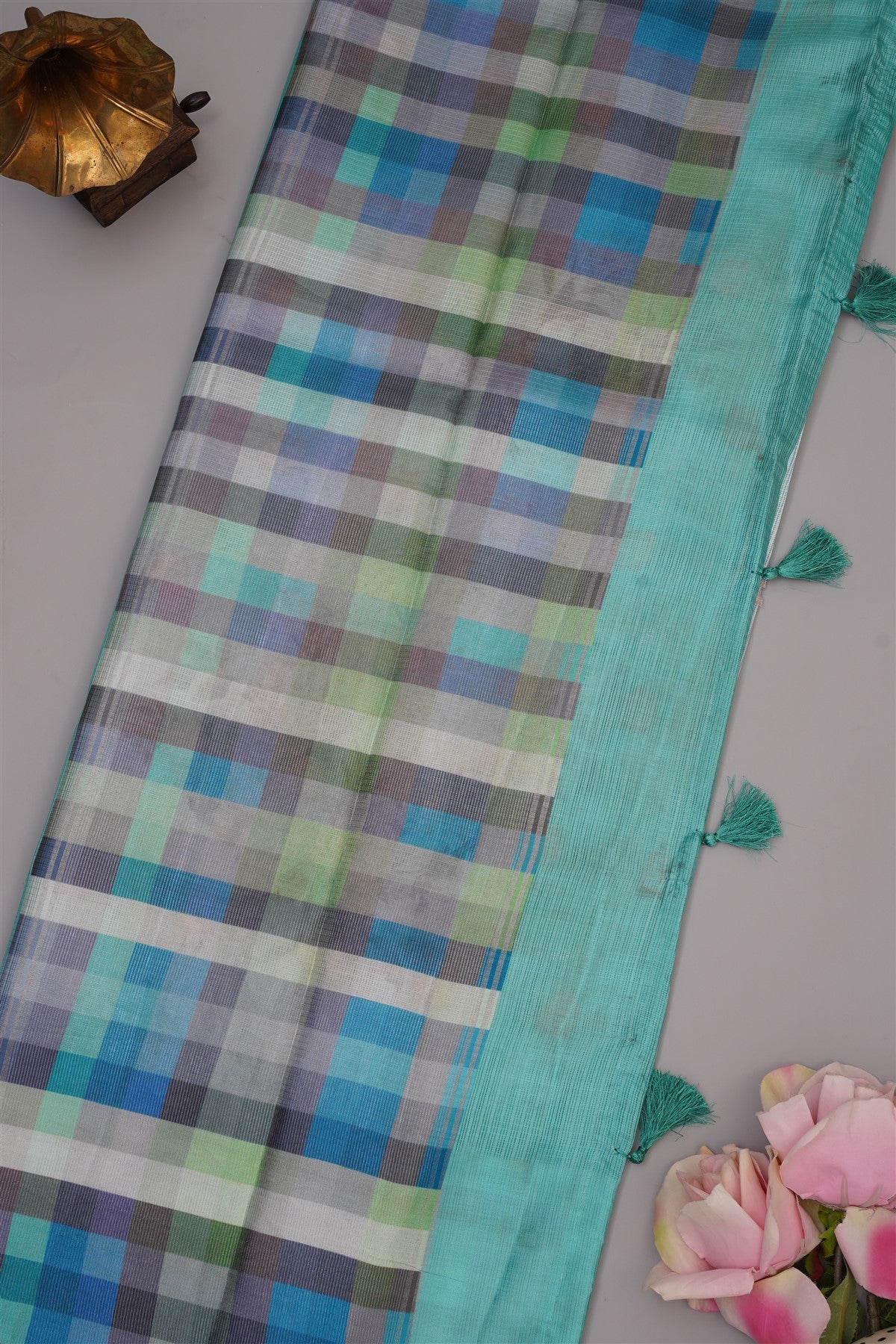 Kota Silk Kota Light Sea Green Saree