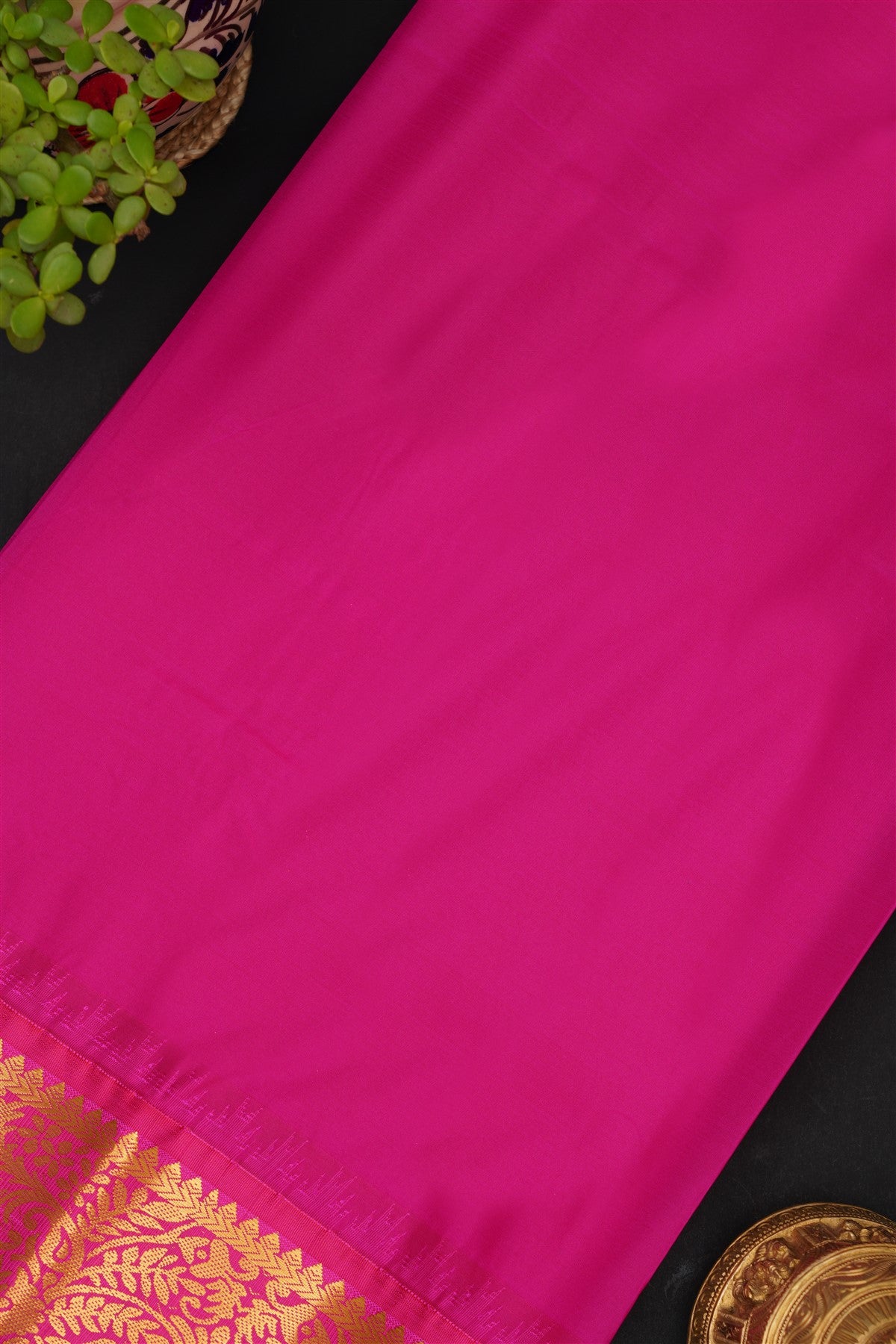 Gadwal Silk Blend Light Olive Green Saree