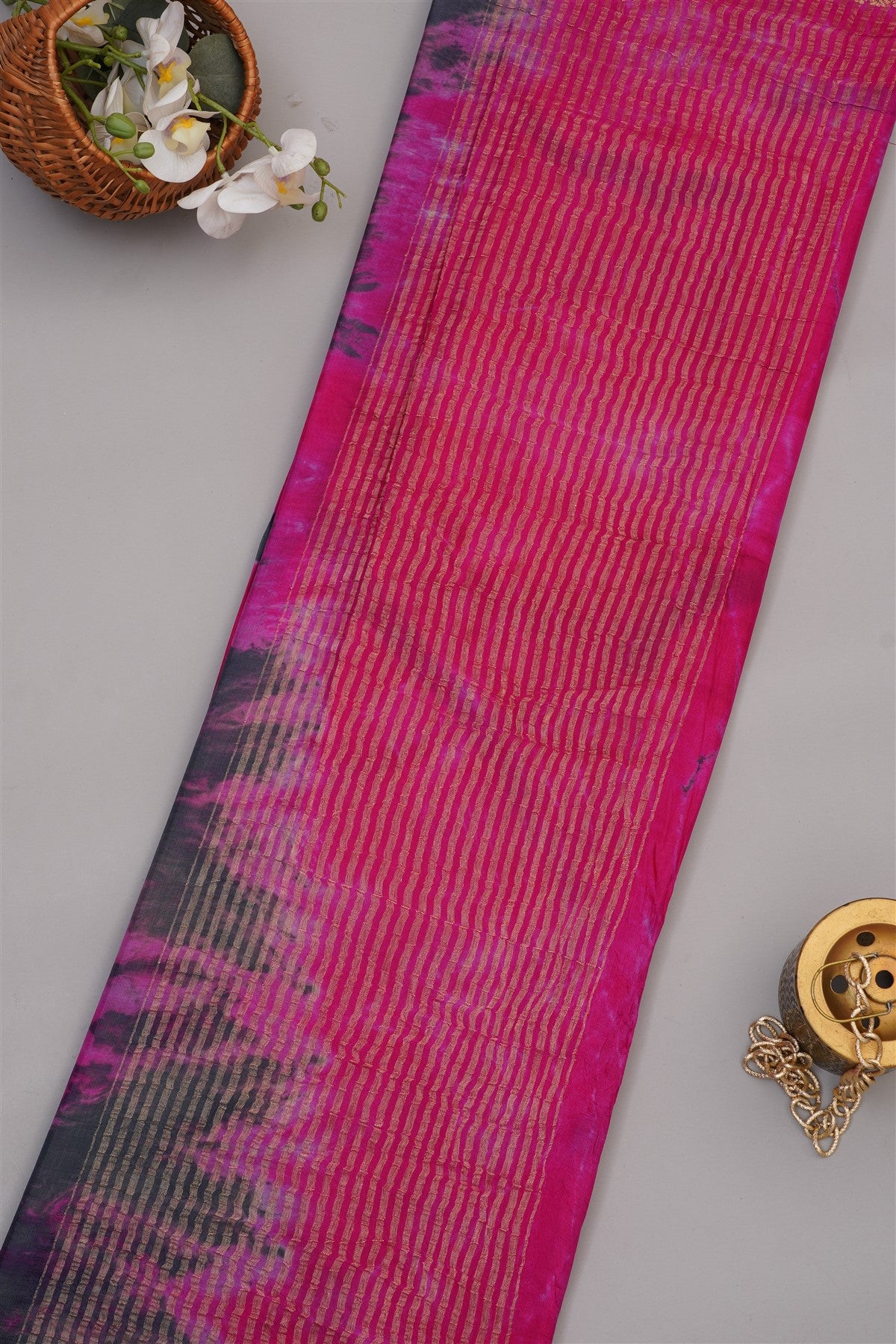Fancy Modal Satin Silk Magenta Saree