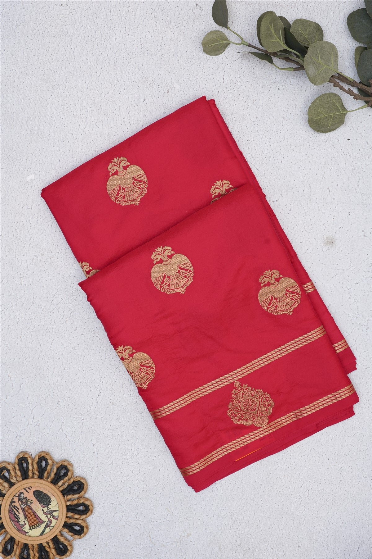 Fancy Gajji Silk Dark Pink Saree
