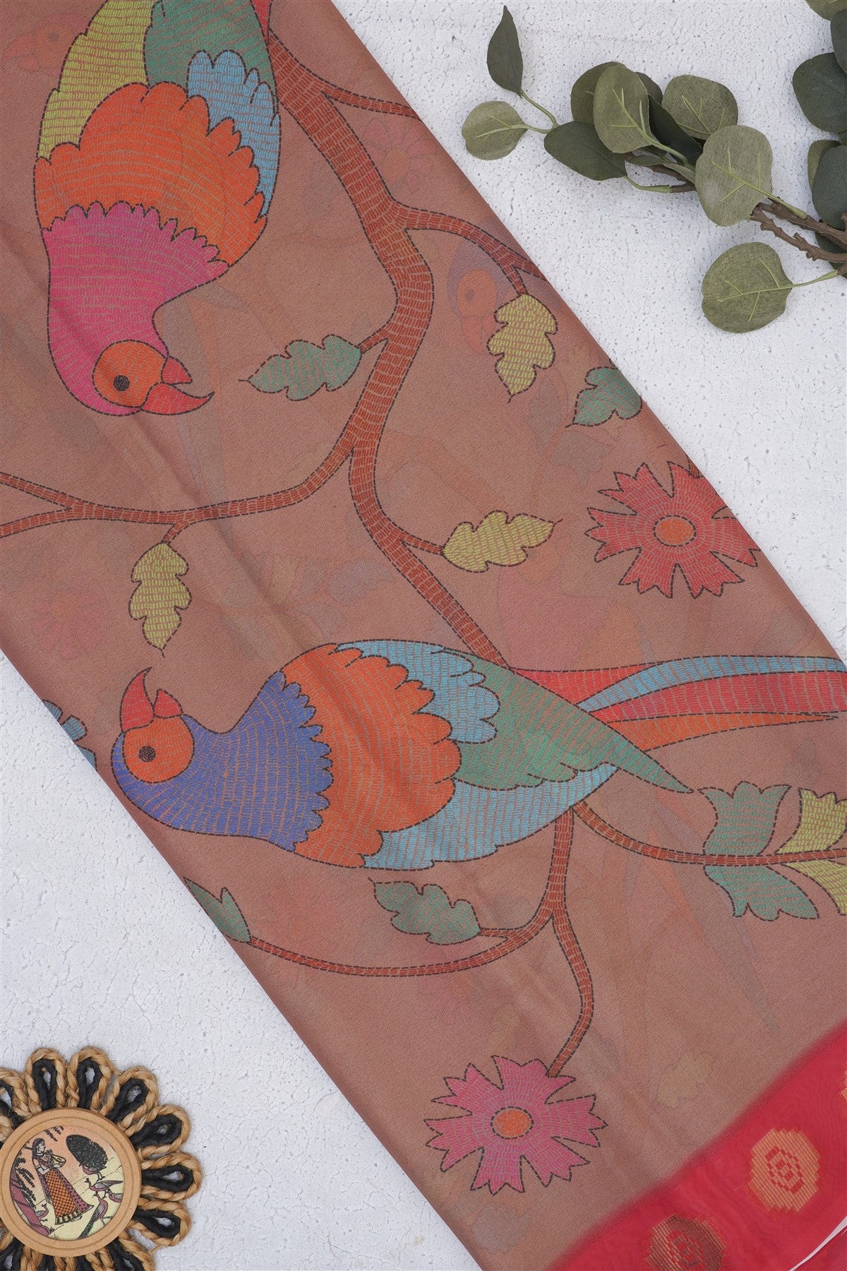 Fancy Georgette Brown Saree