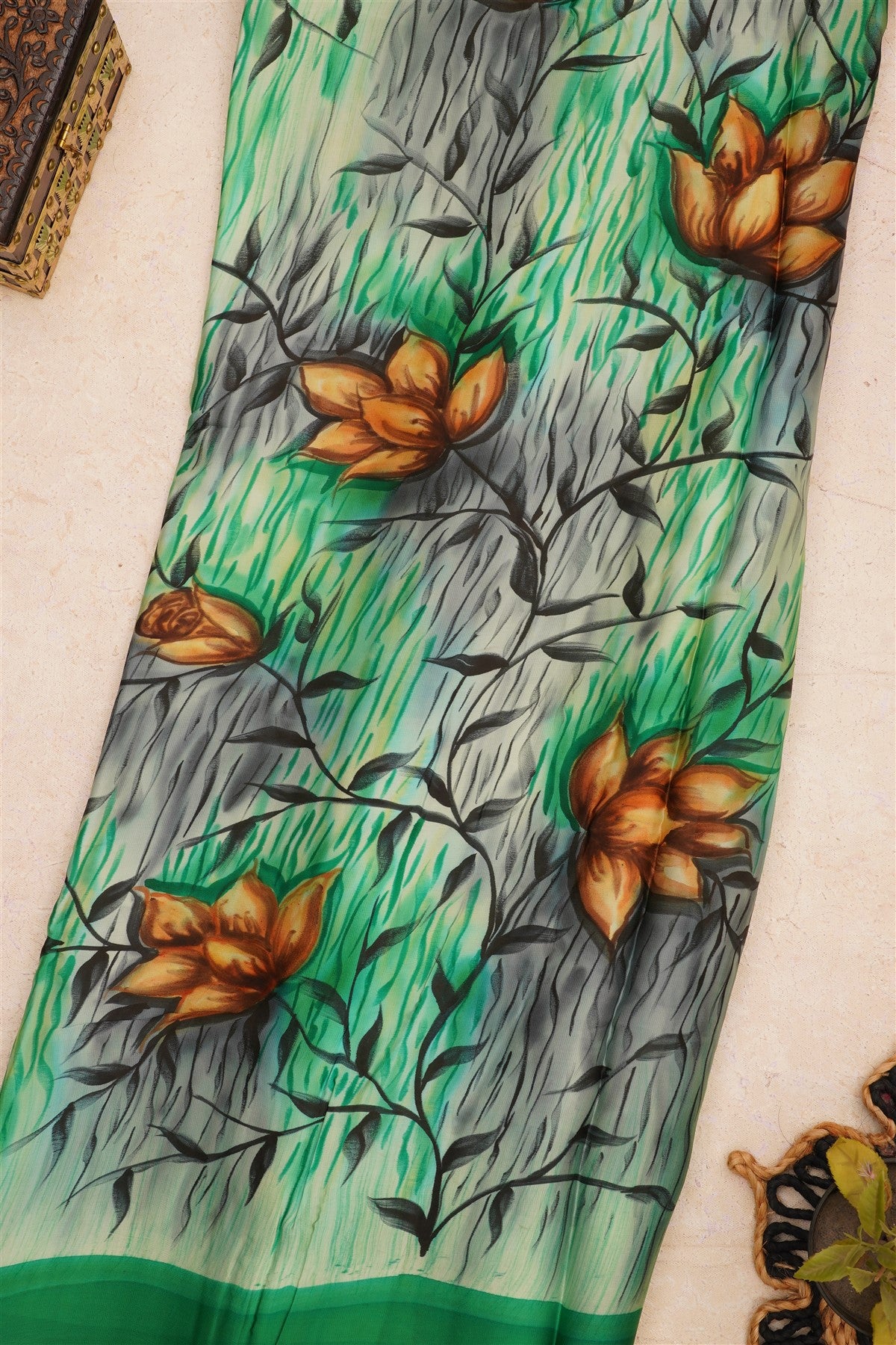 Banarasi Viscose Green Saree