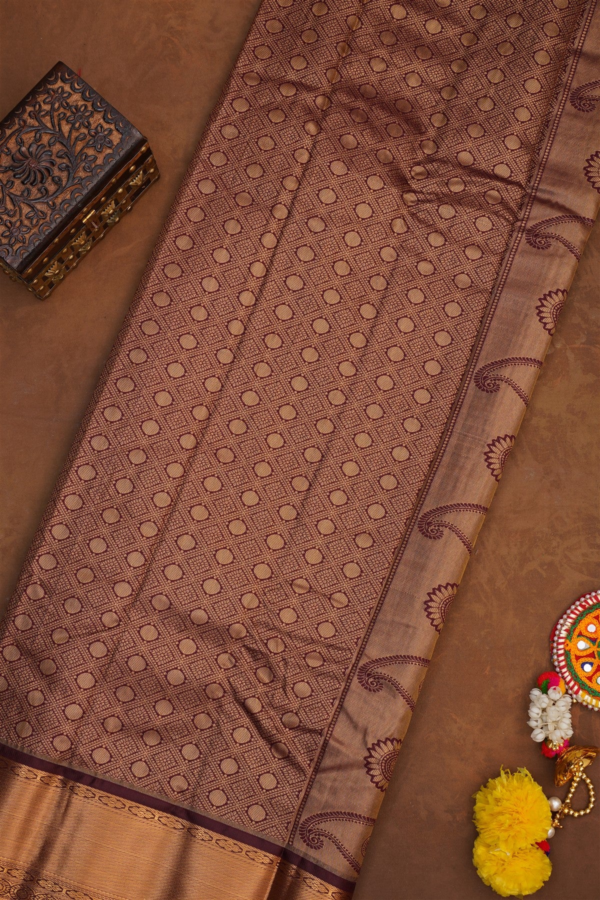 Handloom Semi Gadwal Light Green Saree