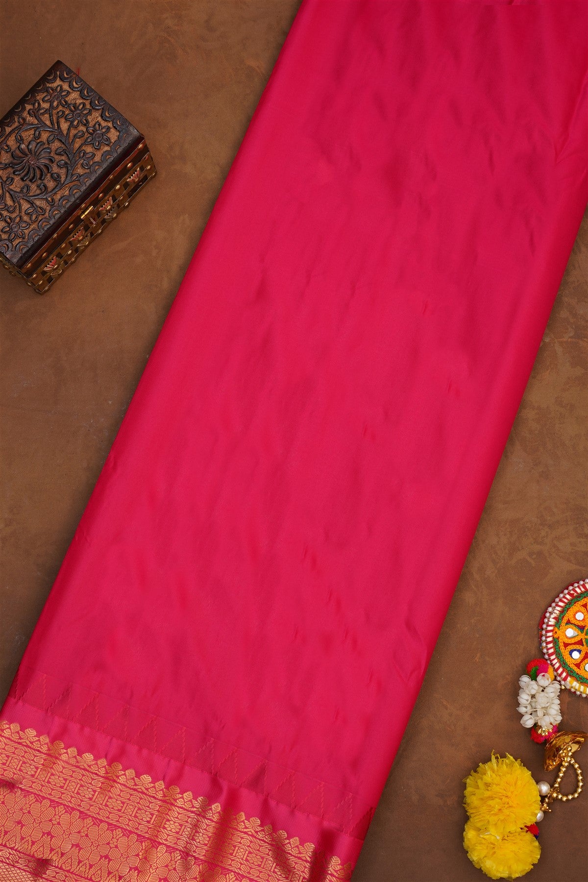 Handloom Semi Gadwal Lavender Saree