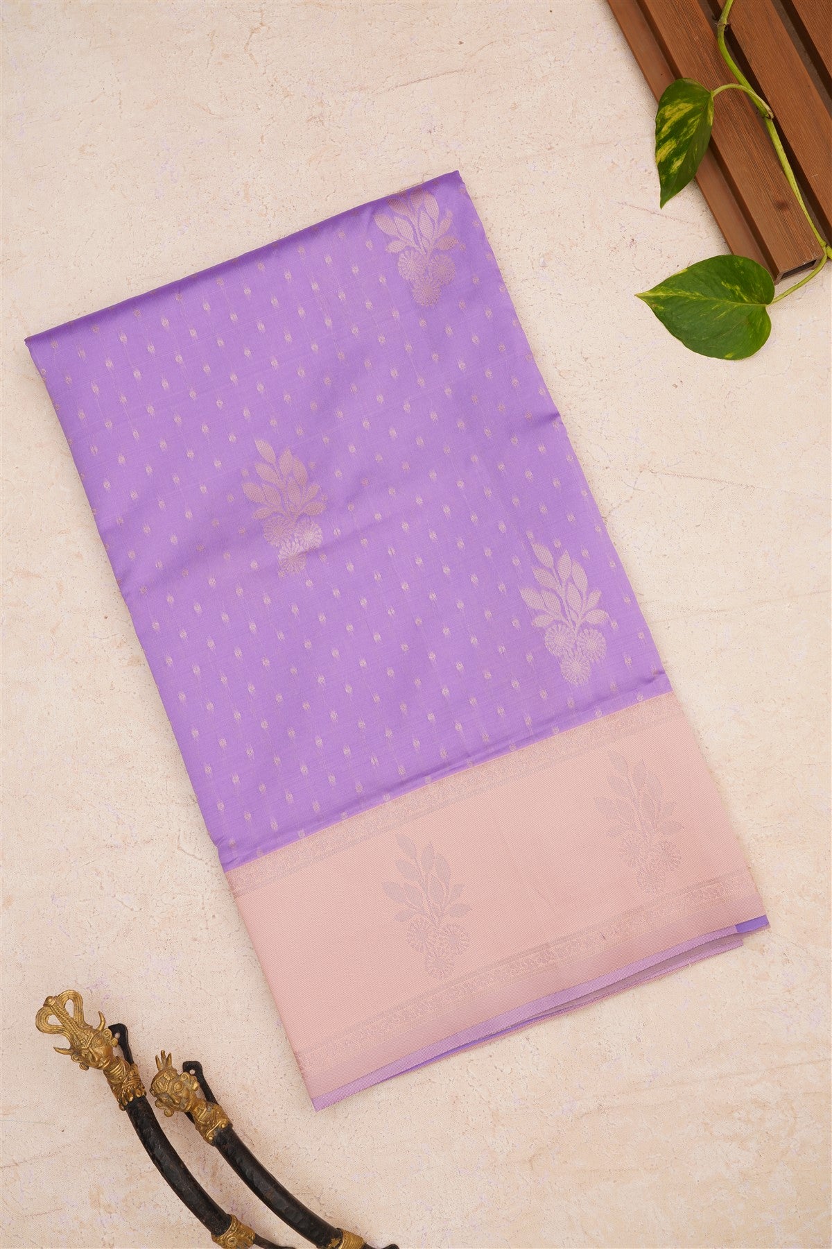 Semi Pattu Silk Blend Lavander Saree