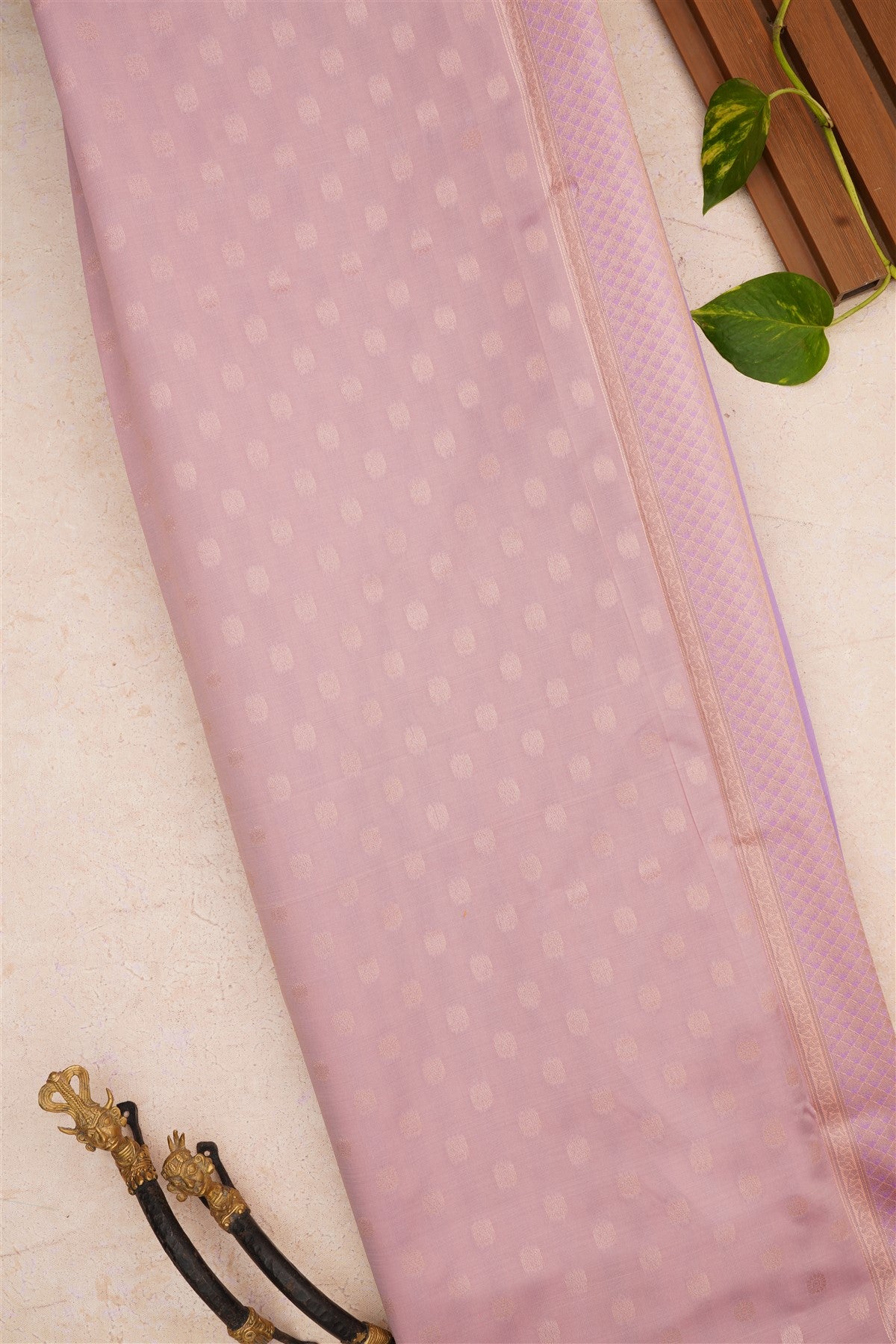 Semi Pattu Silk Blend Lavander Saree