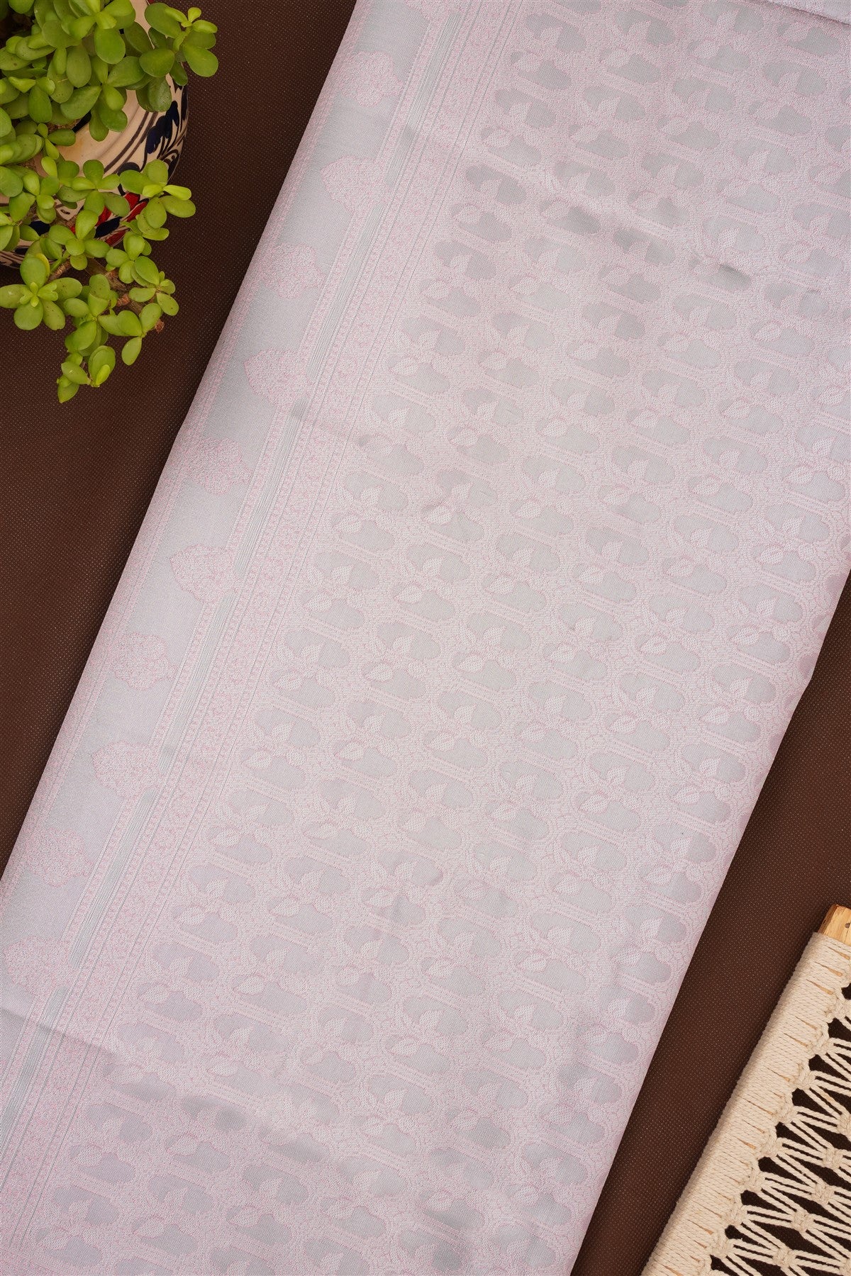 Semi Pattu Silk Blend Sea Blue Saree