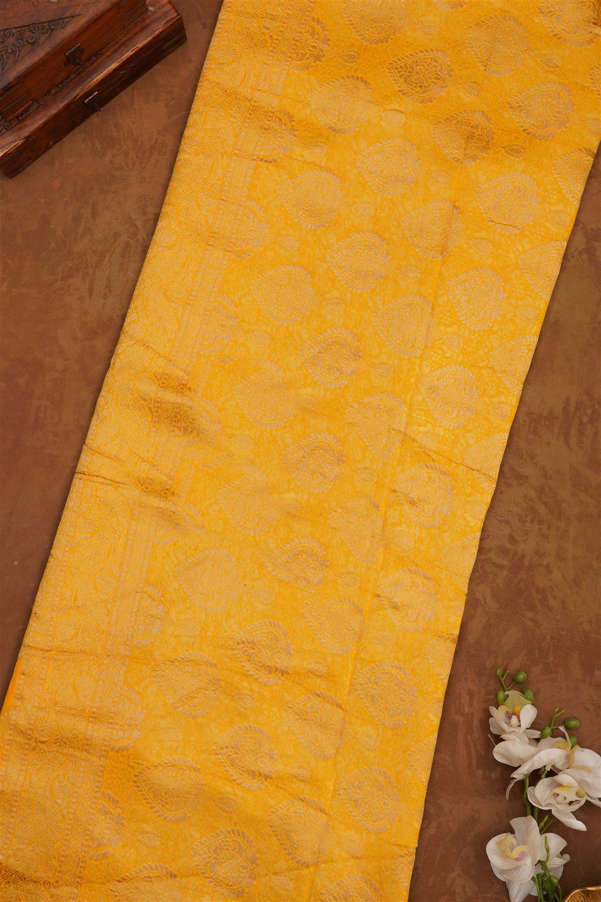 Banarasi Georgette Yellow Saree