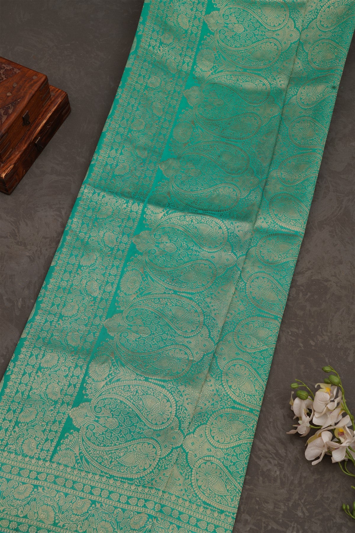 Banarasi Georgette Sea Green Saree