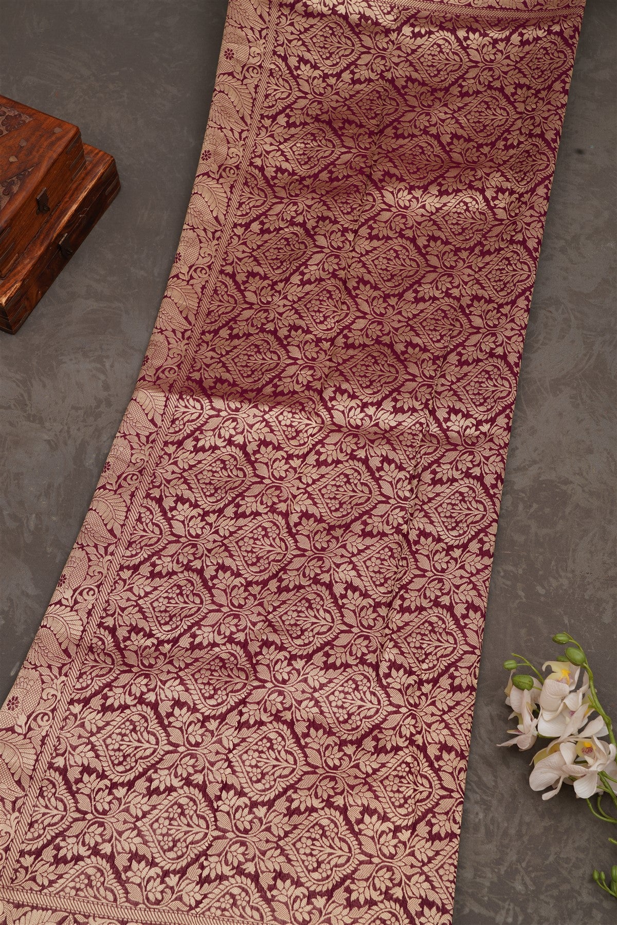 Banarasi Georgette Dark Purple Saree