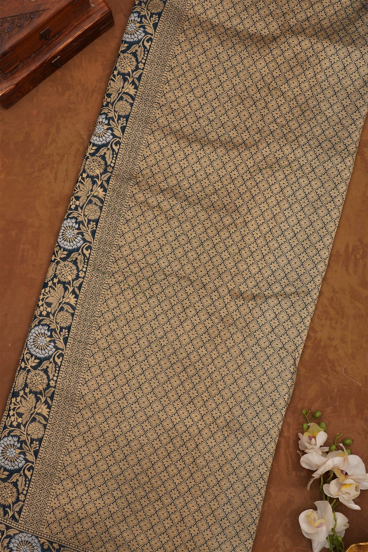 Banarasi Georgette Dark Blue Saree