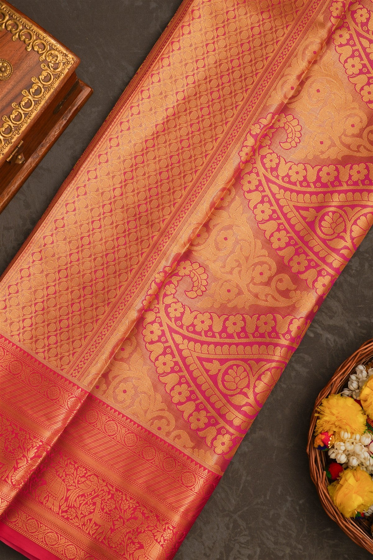 Semi Kanchipuram Tissue Silk Dual Shade Saree