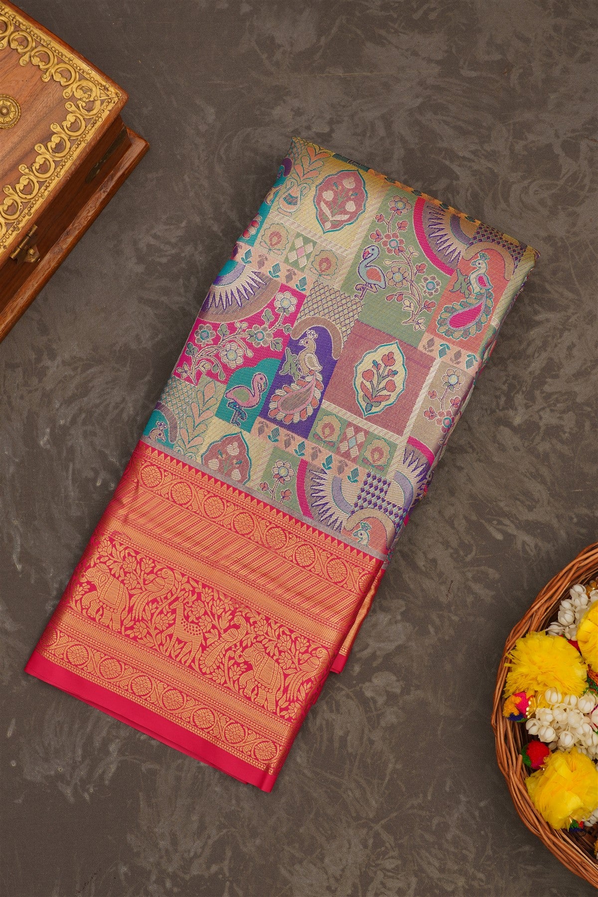 Semi Kanchipuram Tissue Silk 0 Saree