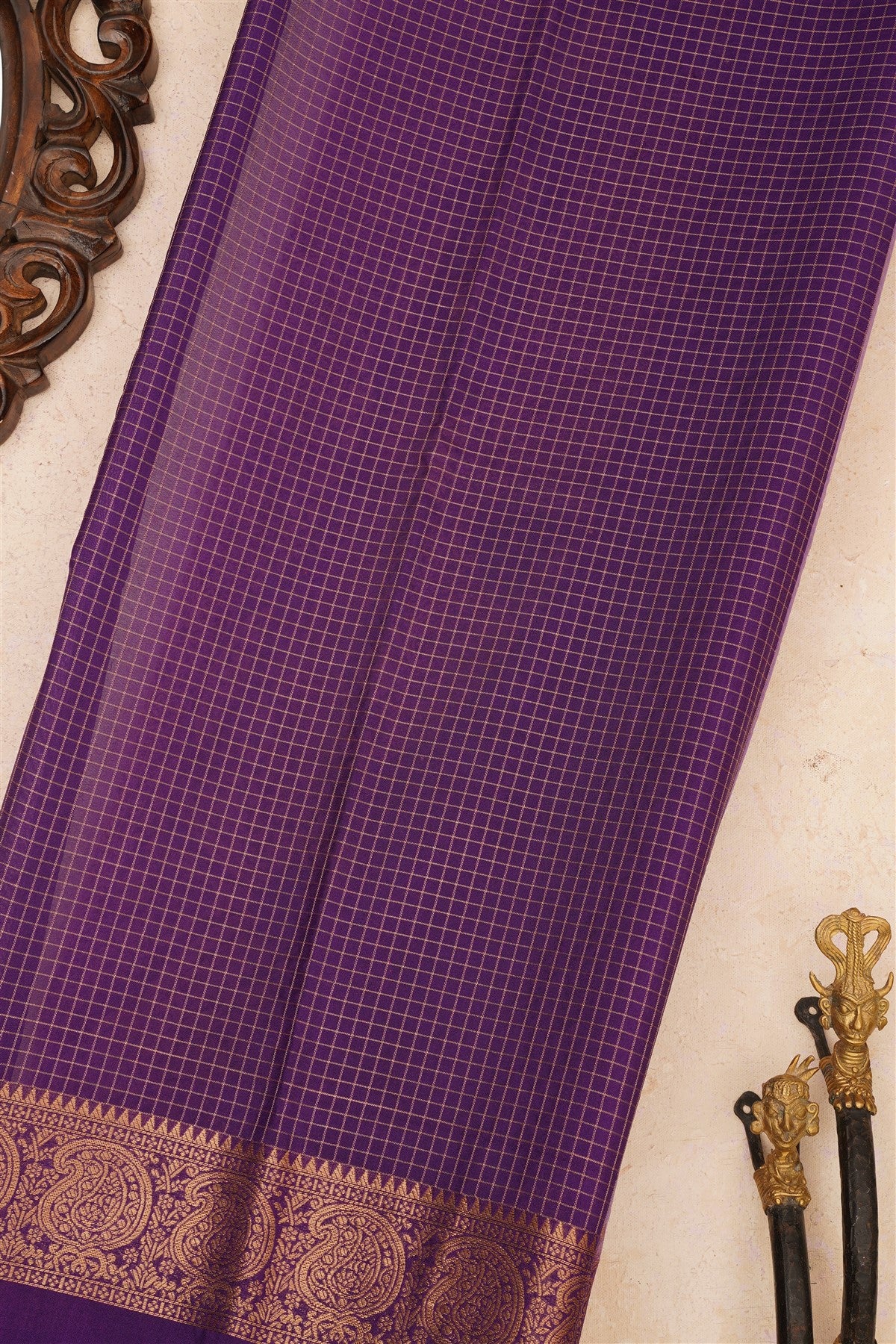 Banarasi Crepe Silk Lavender Saree