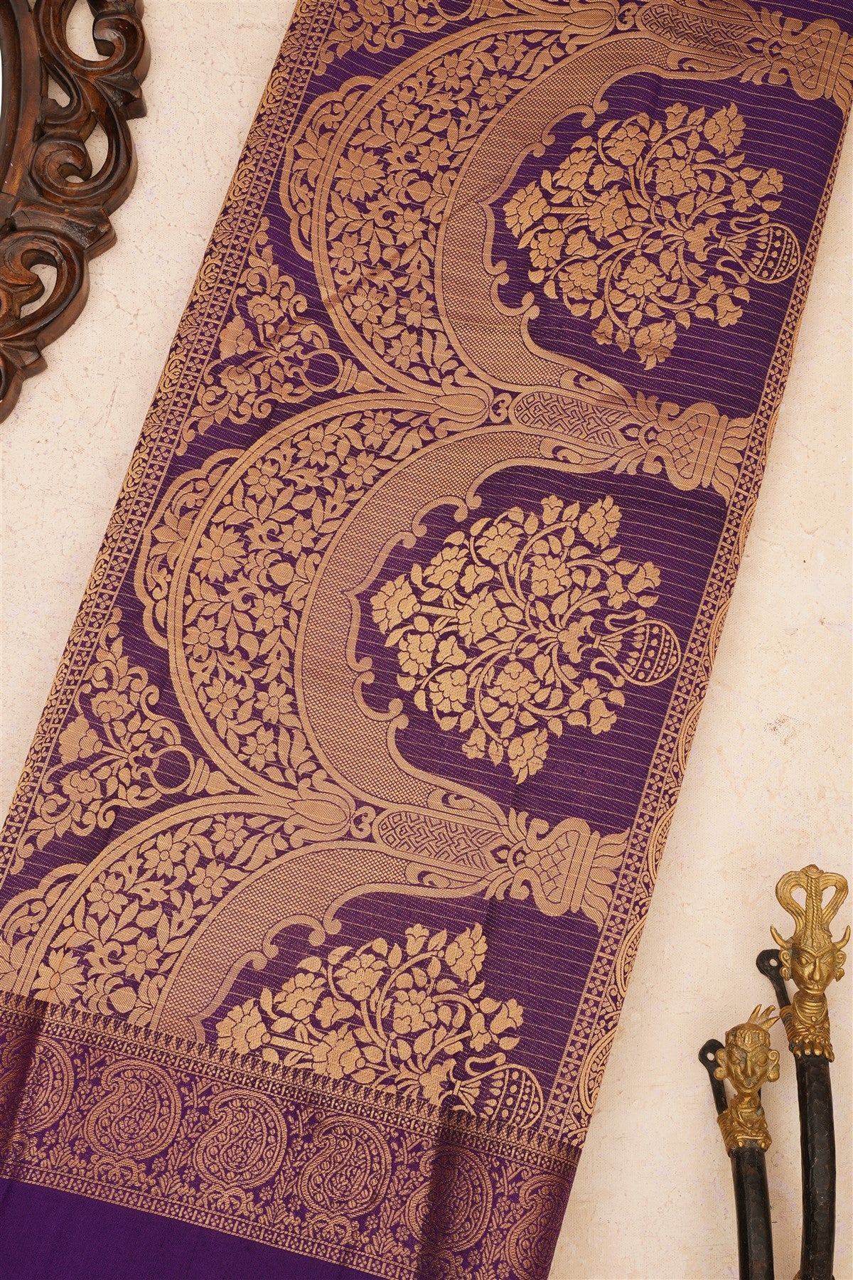 Banarasi Crepe Silk Lavender Saree