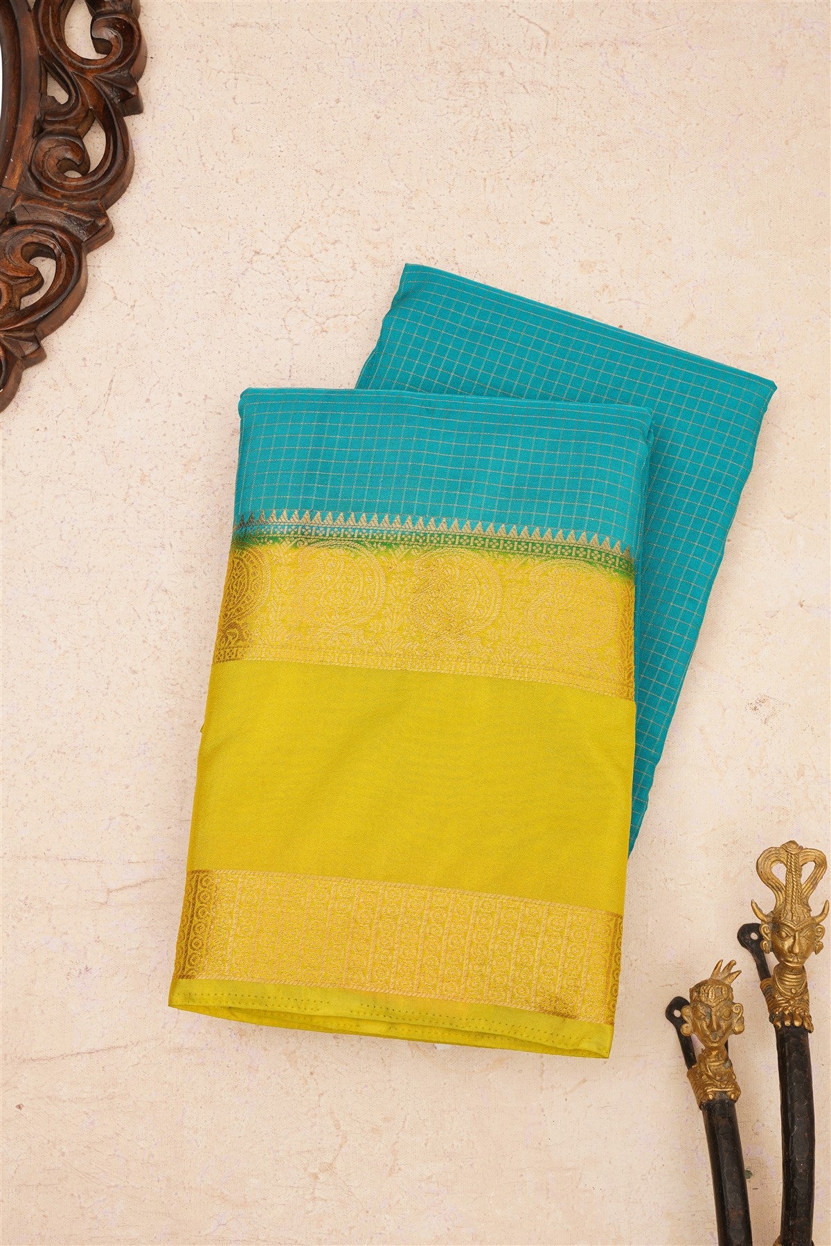 Banarasi Crepe Silk Teal Saree