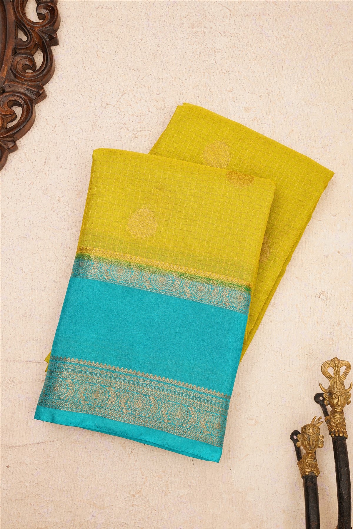 Banarasi Crepe Silk Lime Green Saree