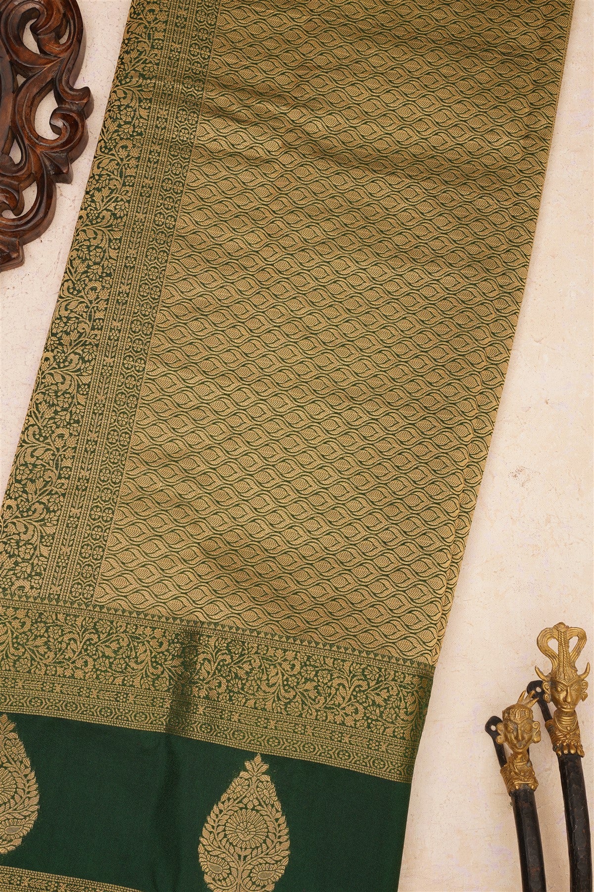 Banarasi Crepe Silk Dark Pink Saree