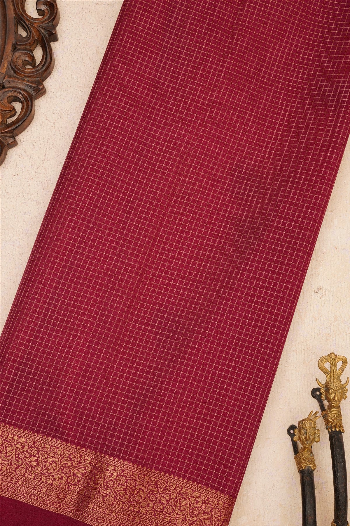 Banarasi Crepe Silk Light Coral Saree