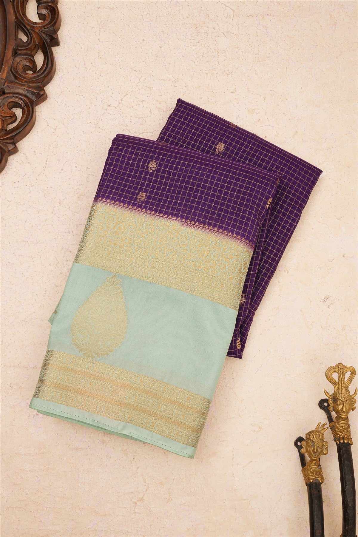 Banarasi Crepe Silk Violet Saree