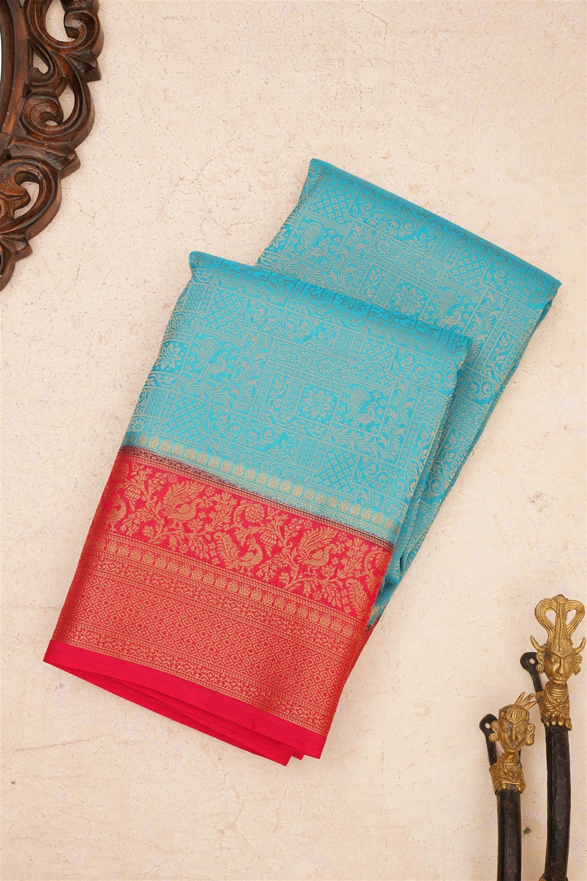 Banarasi Crepe Silk Blue Saree