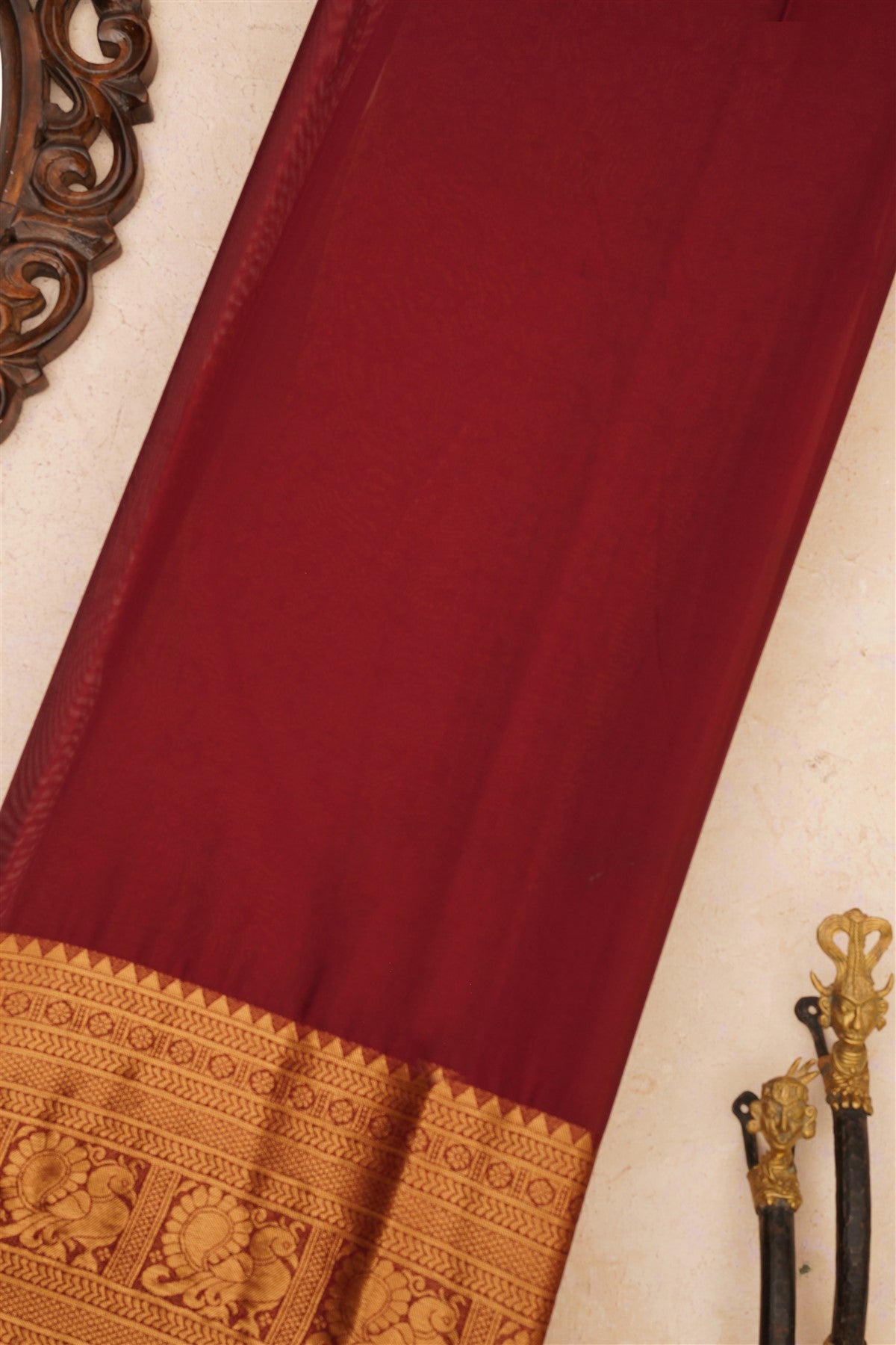 Banarasi Crepe Silk Light Peach Saree