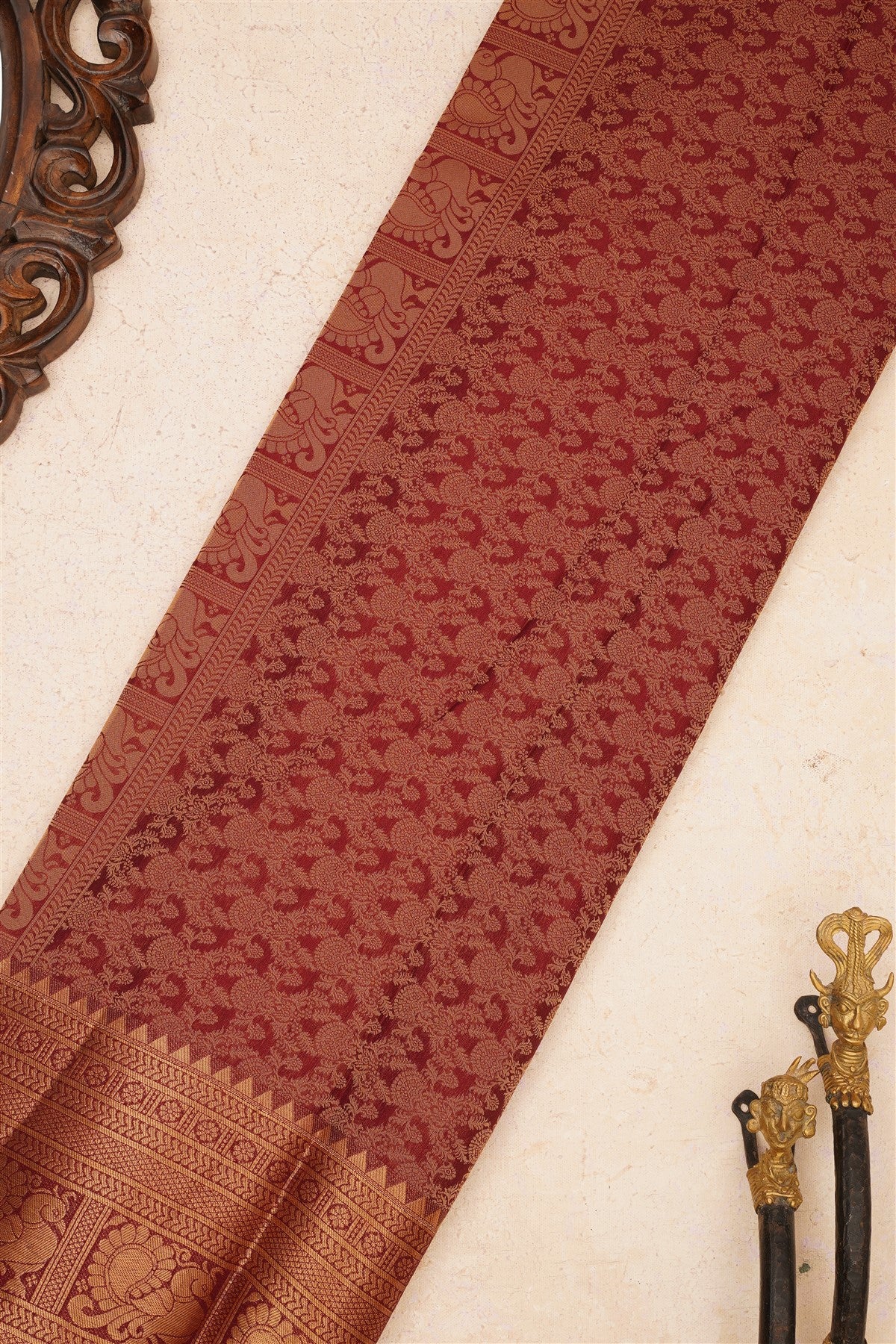 Banarasi Crepe Silk Light Peach Saree