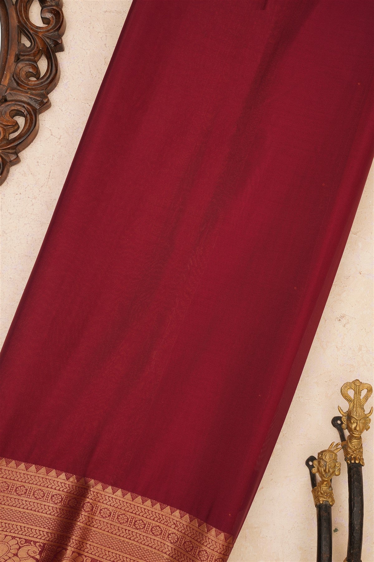 Banarasi Crepe Silk Rust Saree
