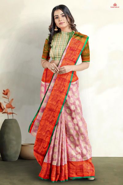 PINK and DARK GREEN   Saree with 