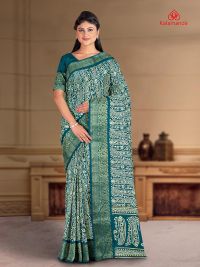 TEAL and OFF WHITE PAISLEY CHANDERI Saree with FANCY