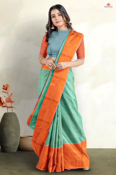 SEA GREEN and PEACH BUTTIS SILK Saree with FANCY