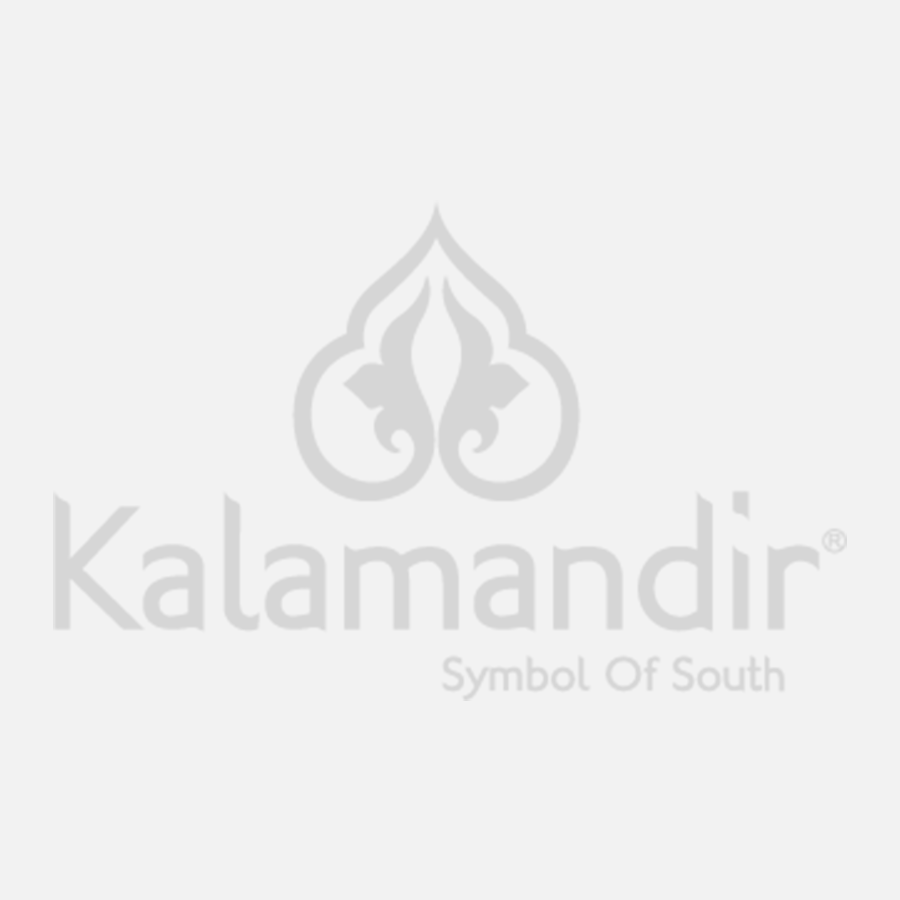 YELLOW and ROYAL BLUE KALAMKARI PRINT SILK Saree with BANARASI FANCY